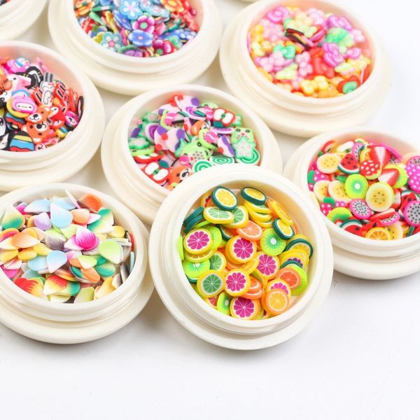 

nail art decorations 3d fruit diy design tiny slices decoration acrylic beauty polymer clay sticker accessory, Silver;gold