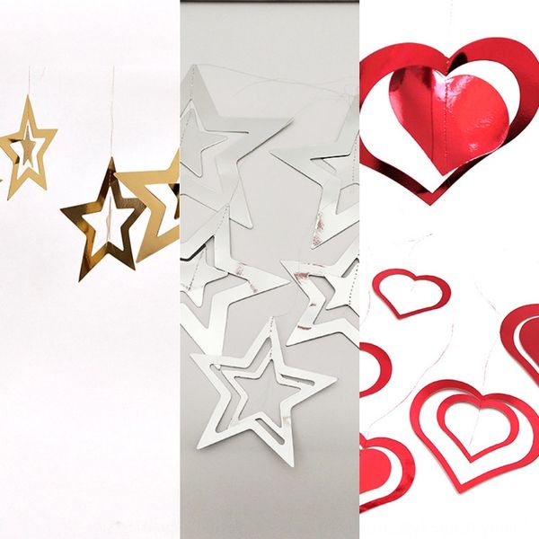 

hollow five-pointed star christmas decorations new year star hanging ornaments stars peach heart hanging ornaments 7 sets 9hi3t