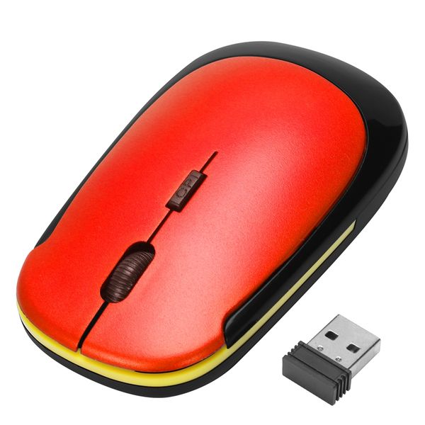 

Ultra-Slim Mini USB Wireless Optical Wheel Mouse Mice for All Laptop (red