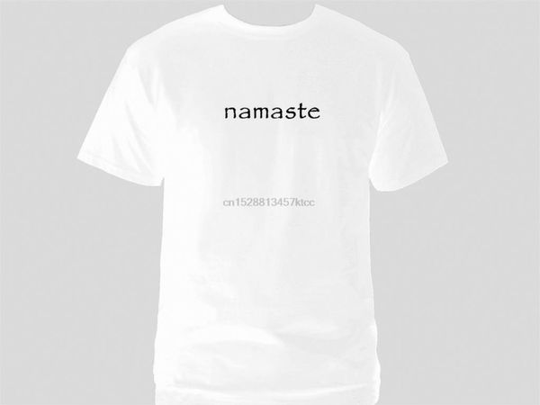 

2019 namaste meditation hindu terms white 100% cotton graphic unique t-shirt
