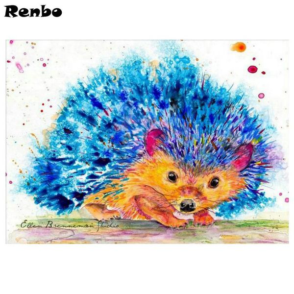 

paintings full square 5d diamond painting watercolor hedgehog diy embroidery rhinestone pictures mosaic handmade gift kits
