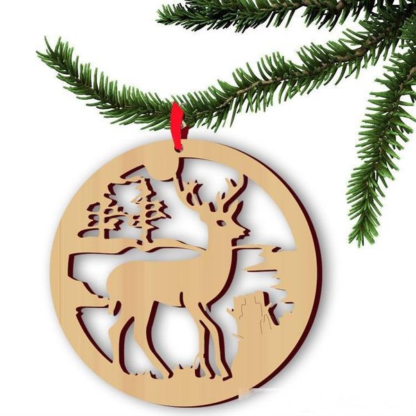 

christmas props ornament christmas tree hanging decor goods elk wood reindeer decorations home festival holiday party dresses, 5 pc per bag