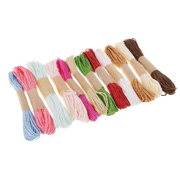 

12 pieces paper rope ribbon twine cord for gift packaging scrapbook craft wedding decoration, Black
