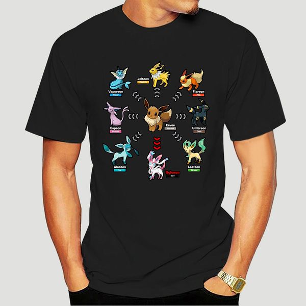 

s eevee evolutions t shirts black short sleeve t shirt short sleeve t-shirt 1017d