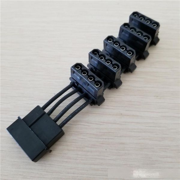 

10pcs/lot extremely short pc deskcomputer 4pin ide molex 1 to 5 splitter 18awg cable