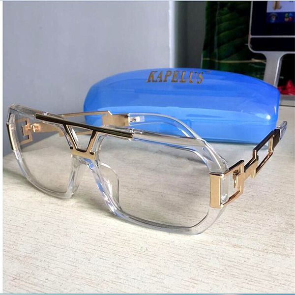 

kapelus new style square frame sunglasses men and women outdoor uv protection sunglasses 627b, White;black