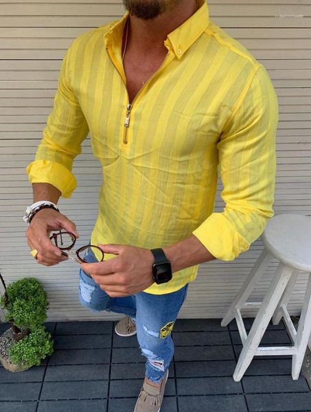 

весна полосатый печати стильные повседневные рубашки сплошного цвета mens отворотом шеи длинным рукавом мужская одежда, White;black