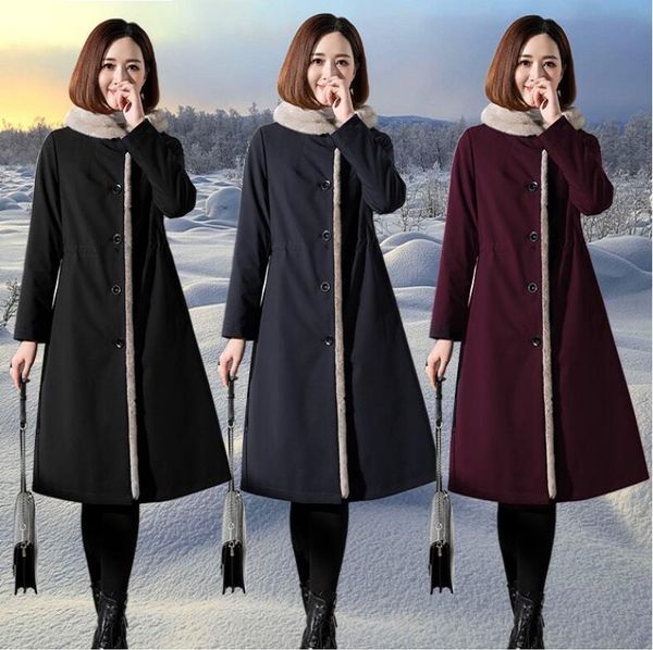 

pai overcome women fashion 2020 new clothing china haining fur coat mid-length imitation mink fur liner overcoat, Black