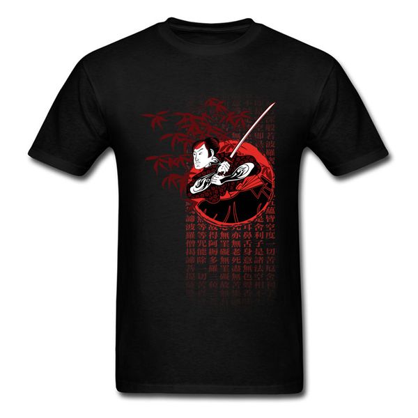 

men t shirts samurai heart shirt 100% cotton t-shirt black tshirts japan style no fade clothes print custom ing