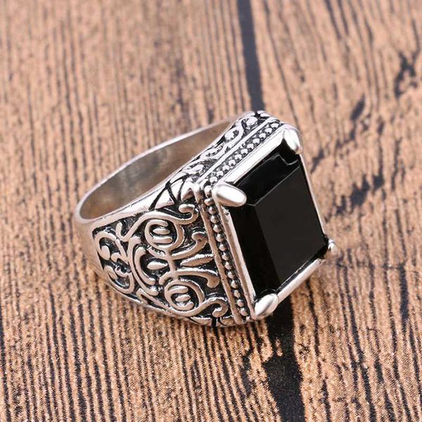 

new mens ancient gold red chinese wind men's ring personality trend retro ring size 7 8 9 10 11 rings jewelry, Slivery;golden