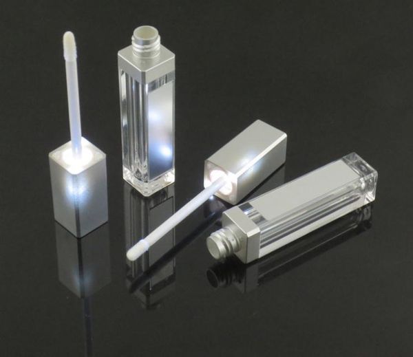 

storage bottles & jars 7.5ml led light lip gloss bottle container with mirror attached and 12.1mm lipstick tube empty cosmetic package sn004