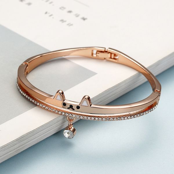 

2020 new diamond ladies fashion bracelet cute cat bracelet simple crossover jewelry