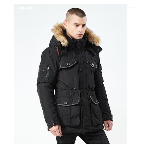 

с карманный homme куртка мода keep warm man хлопка ватник съемные hat zipper зимние пальто, Black;brown
