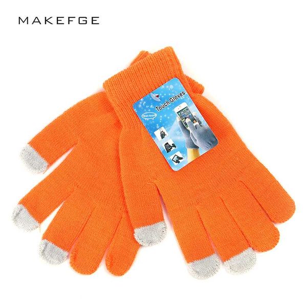 

2020 fashion touch screen gloves women' knitted gloves autumn and winter warm new all-finger, Blue;gray