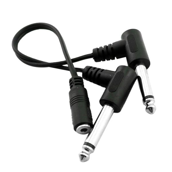 

3.5mm female 1/8'' trs stereo jack to 2 dual 1/4'' 6.35mm mono ts male y splitter ,6.35 to 3.5 mm jack audio socket