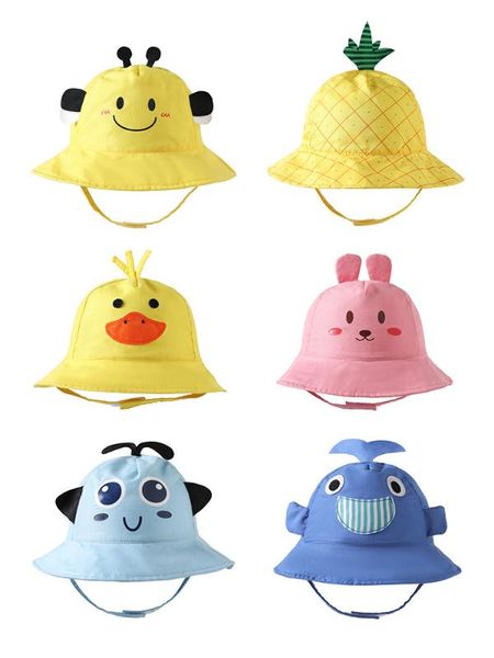 

wide brim hats baby fisherman hat spring and autumn sunbonnet thin sun 1-2 years old cute super mz7559, Blue;gray