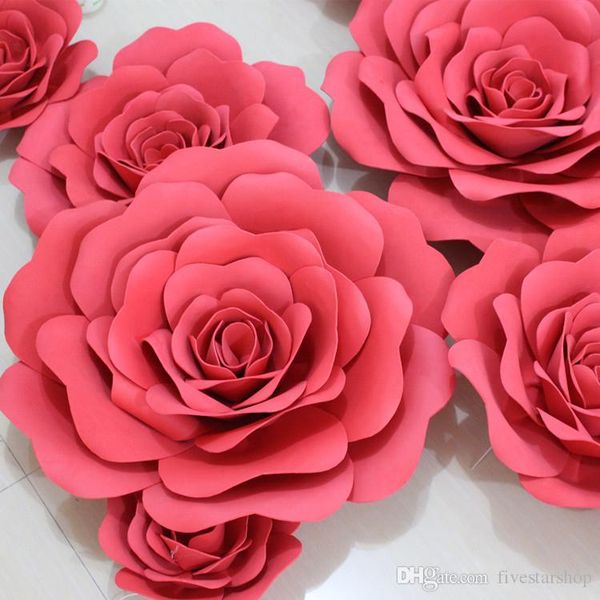 

20cm to 50cm available big foam rose flower festive display window flower for wedding xmas decorations 42 colors