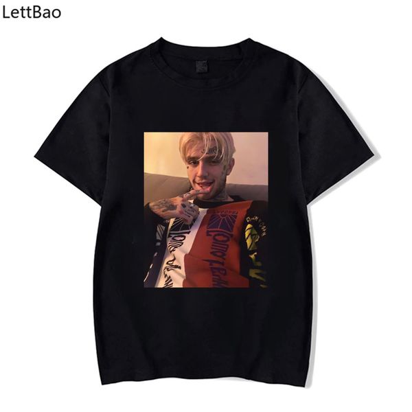 

rapper lil peep black print t shirt men women casual streetwear harajuku t-shirt ulzzang aesthetic tee homme funny t-shirts