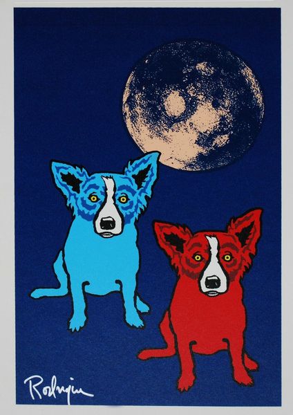 

george rodrigue blue dog cosmo's moon home decoratioon handpainted &hd print oil paintings on canvas wall art pictures 200913