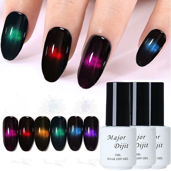

cat eye nail gel polish uv gel coating soak-off shiny long lasting nail polish wyt77, Red;pink