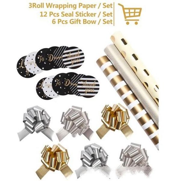 

color elegant shiny gold foil print gift packaging wrapping paper