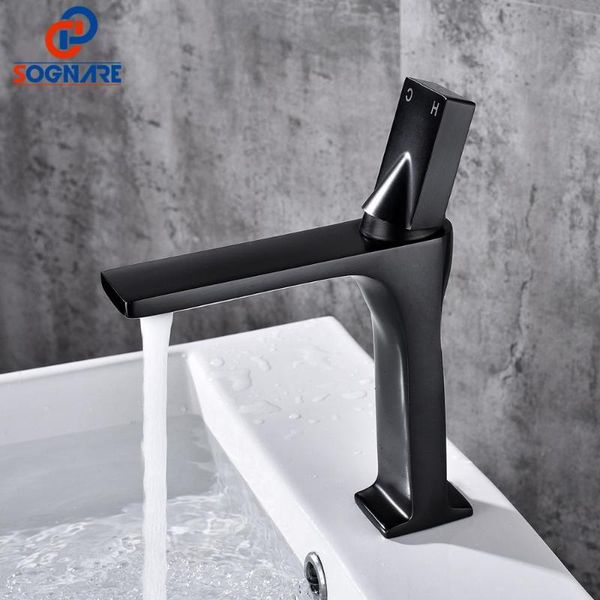 

soganre basin faucets black oil rubbed bronze brass bathroom faucet single handle bath sink cold water mixer tap torneiras