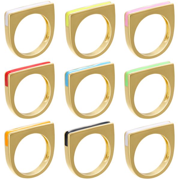

zhukou 21x22mm brass d shape enamel man/woman ring good friend gift gold color couple rings model:vj26, Golden;silver