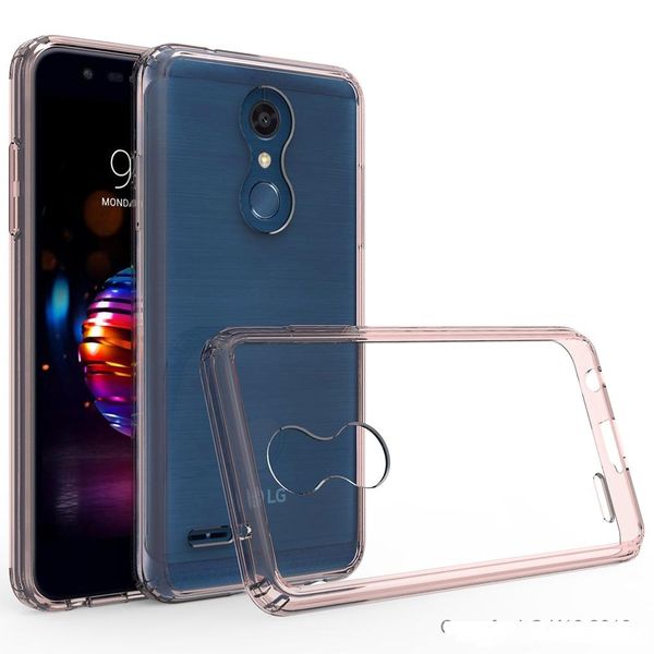 

for lg x power 2 acrylic hybrid soft tpu bumper clear back cover armor phone case for lg k10 2018