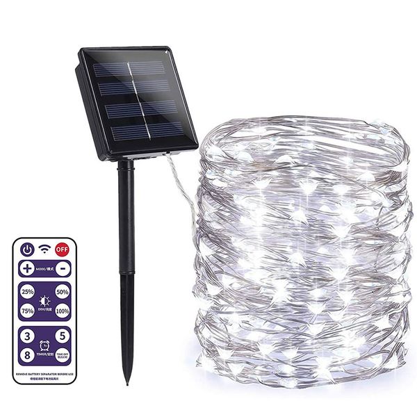 

led strings solar light with remote,upgraded 300 leds fairy lights copper wire decorative lighting 105ft waterproof indoor outdoor lamp