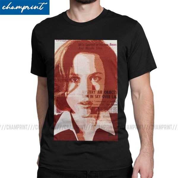 

funny dana scully the x-files t-shirts men round collar cotton t shirt ufo aliens tv short sleeve tee shirt original clothing
