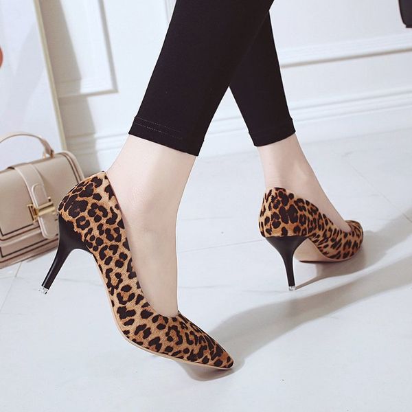 

leopard heel pump fashion womens shoes 2020 red high heels pumps vrouwen schoenen dames chaussure femme 2020 wedding shoes, Black