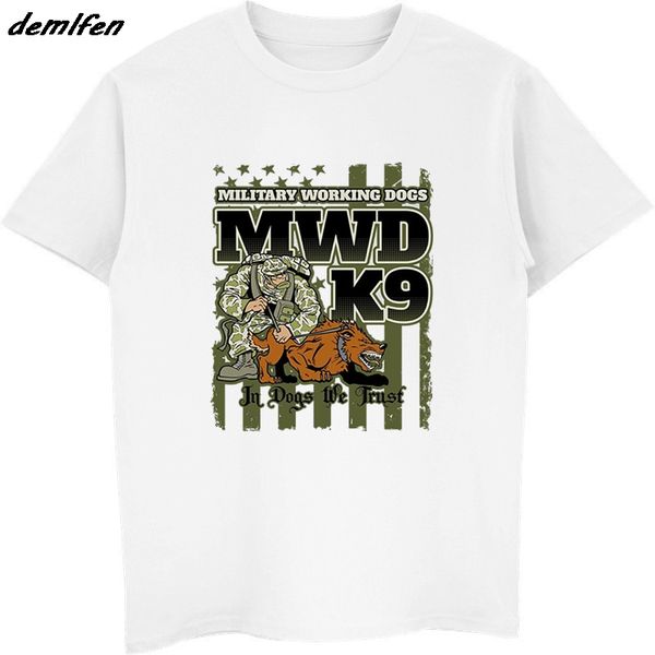 

summer new funny casual brand shirts military working dogs k9 unit shirt men o-neck short sleeve t shirts hip hop tees