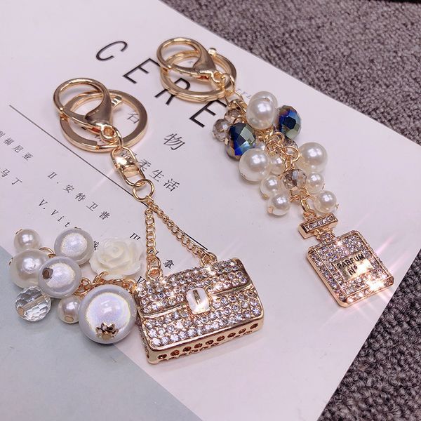 

cute kawaii mini bag keychain creative keyring women car purse pendant keychains gift, Silver