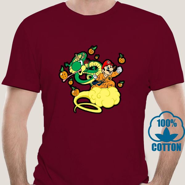 

0394d men tshirt short sleeve super dragon mario cool o neck women t-shirt