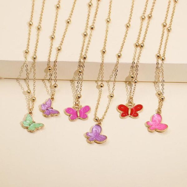 

pendant necklaces sweet butterfly necklace for women long clavicle chain refined stylish mujer gift 2021 trendy, Silver