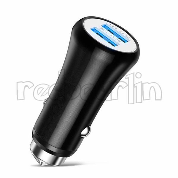 

5v 3.4a fast car charge dual usb ports metal alloy usb phone charger auto adapter for iphone samsung htc android phone gps mp3
