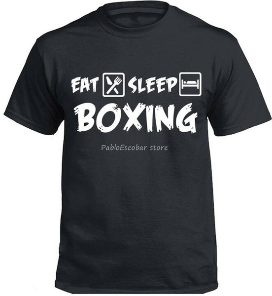 

men summer tshirt male tee-shirt eat sleep boxing t-shirt funny gift boxers present birthday gift tee shirt