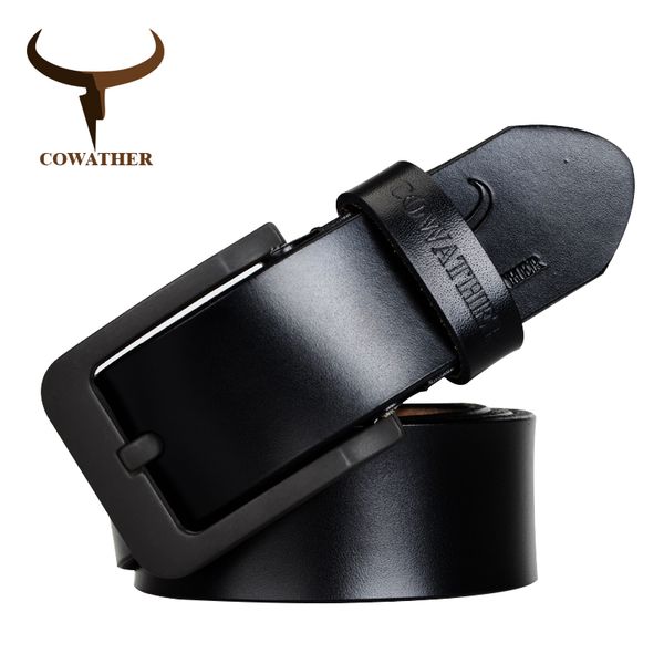 

cowather new fashion male belt cow genuine leather belts strap pin buckle black brown coffee waistband ing