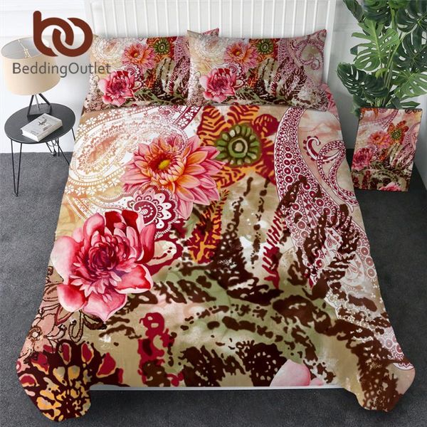 

beddingoutlet paisley bedding set watercolor comforter cover pink flower good sleep home textiles floral wedding bedclothes 3pcs