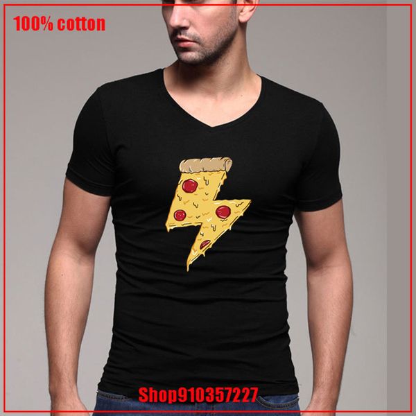 

new coming vintage the flash design pizza power v-neck loose valentine's day gift creative design custom print