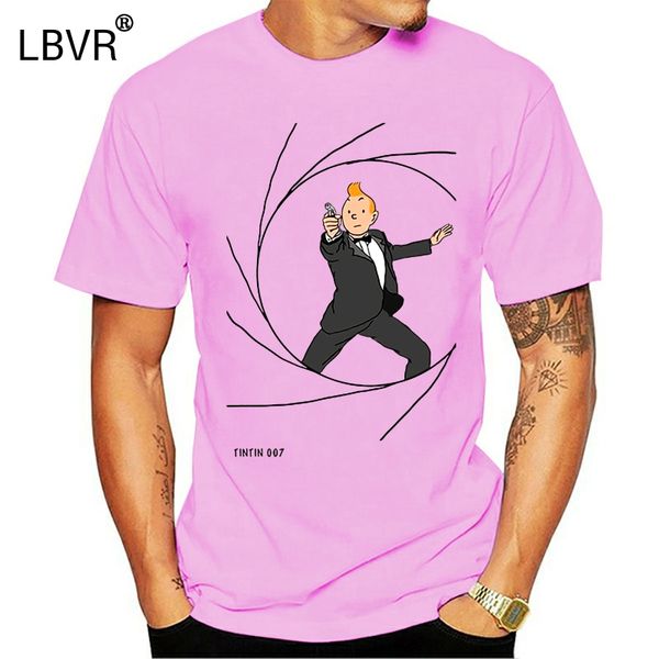 

men's t-shirt the adventures of tintin 007 les aventures de tintin funny cotton t shirts casual fashion dress printed (1