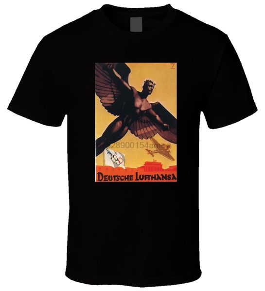

lufthansa airline vintage poster men t shirt