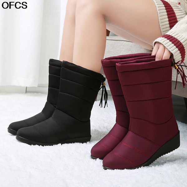 

2020 зима водонепроницаемый raincloth снег сапоги velvet non-slip женщины сапоги теплый мать хлопок бархат хлопка мягкой обуви 42, Black