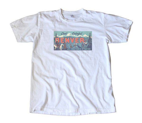 

красочные денвер колорадо путешествия декаль t-shirt