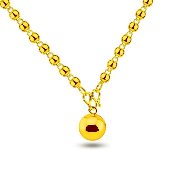 

chains simple style female models gold bead necklace 24k bells pendant design long multi-size sweater gift, Silver