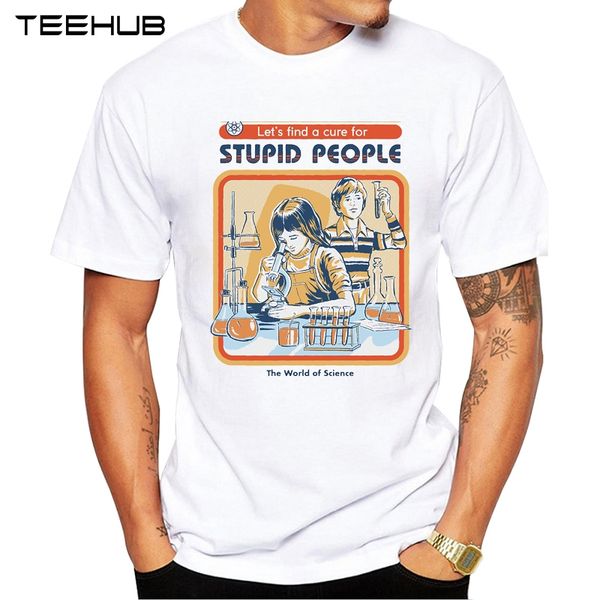 

teehub men's new fashion a cure for stupid people design short sleeve t-shirt cool printed hipster tee shirts