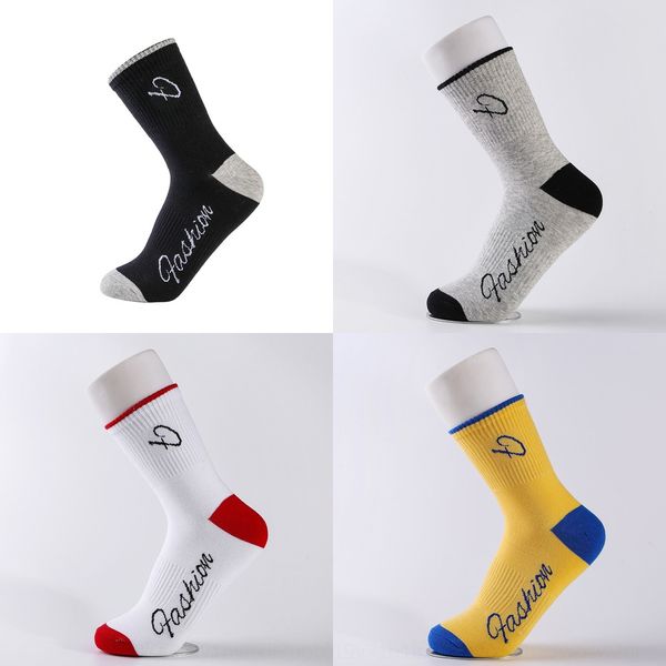 

spring and autumn new cotton mid-calf socks men's and women's fashionable stockings socksstyle stockings sports basketball socks b, Black