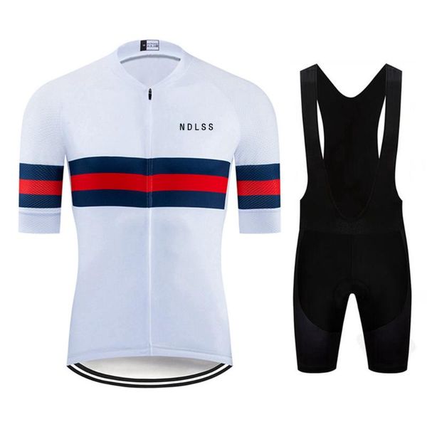 

ndlss 2020 pro team summer cycling jersey set bicycle clothing breathable men short sleeve shirt bike bib shorts 20d gel pad, Black;blue
