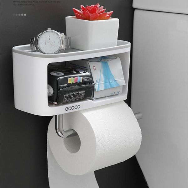 

multifunction toilet paper holder creative double layer toilet roll holder for kitchen bathroom shelf 2019 paper holder t200107