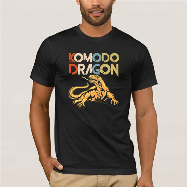 

100% хлопок бренда мужчина рубашка komodo dragon vintage style komodo dragon силуэт мужской с коротким рукавом футболка